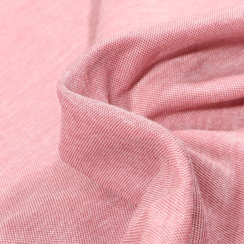 Tissu Viscose  Lino sur fond Rouge chiné
