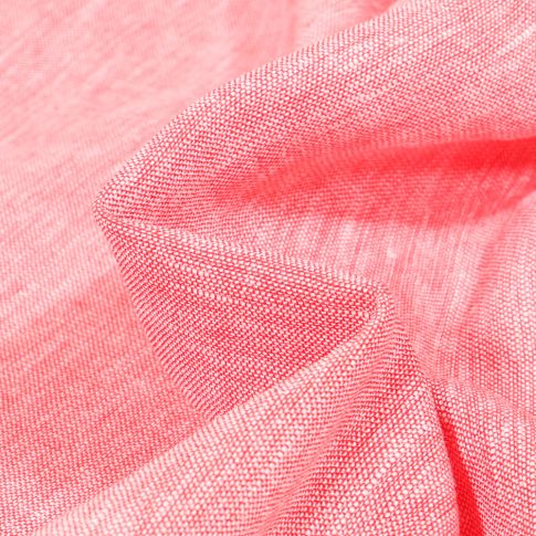 Tissu Viscose Lin Méloni sur fond Rouge chiné