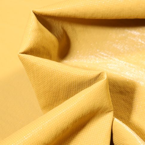 Tissu Simili cuir d'habillement Petits points brillants sur fond Jaune