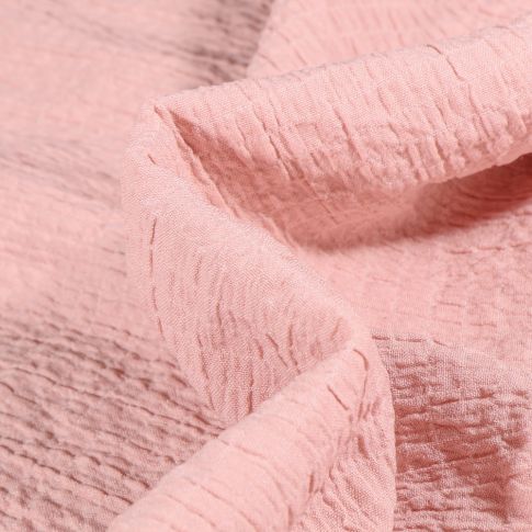 Tissu Viscose gaufré uni Scarlett Rose pâle