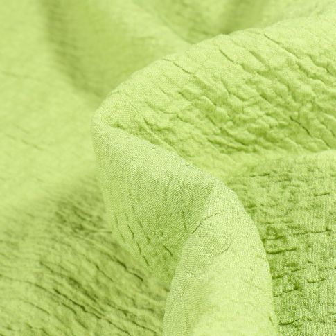 Tissu Viscose gaufré uni Scarlett Vert anis
