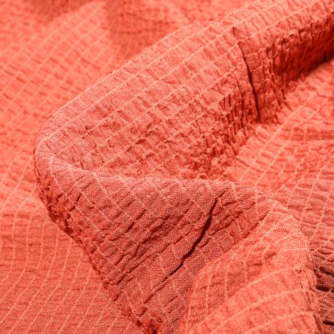 Tissu Viscose gaufré uni Scarlett Terre de Sienne
