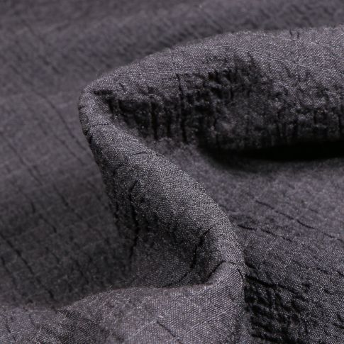 Tissu Viscose gaufré uni Scarlett Noir