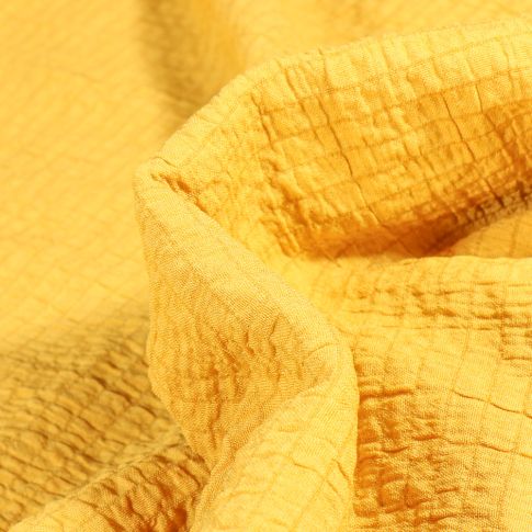 Tissu Viscose gaufré uni Scarlett Jaune