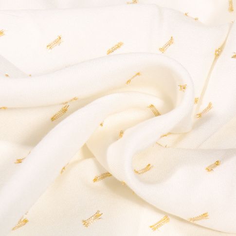 Tissu Viscose lurex Pointillés lurex sur fond Ecru