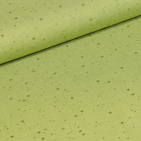 Tissu Viscose Pois dorés sur fond Vert