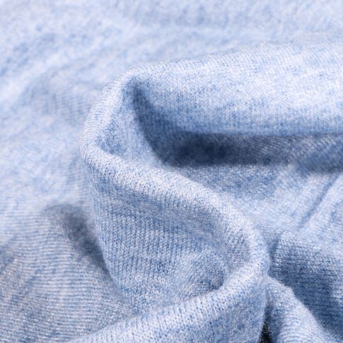 Coupon Tissu Maille polyviscose extensible Angel Bleu chiné - Coupon de 70 cm