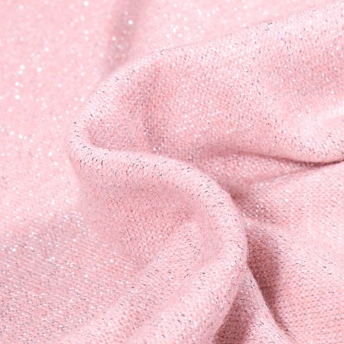 Tissu Maille Viscose lurex Asley sur fond Rose