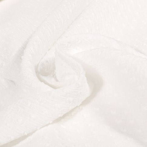 Tissu Voile de Coton Plumetis uni Blanc