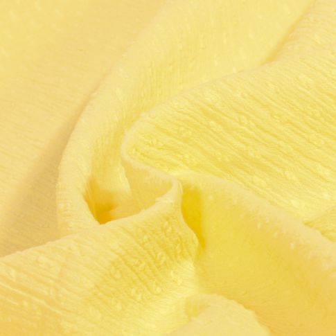Tissu Voile de Coton Plumetis uni Jaune