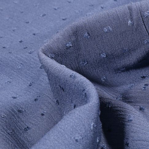 Tissu Viscose Plumetis uni Bleu acier