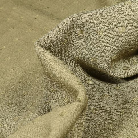 Tissu Viscose Plumetis uni Vert kaki
