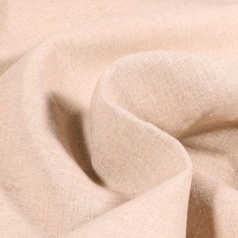 Tissu Lin Coton lavé Bio Océane sur fond Beige sable