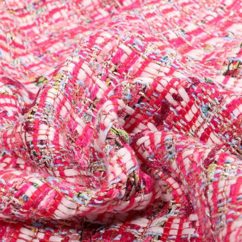 Tissu Tweed léger Pinky Rose