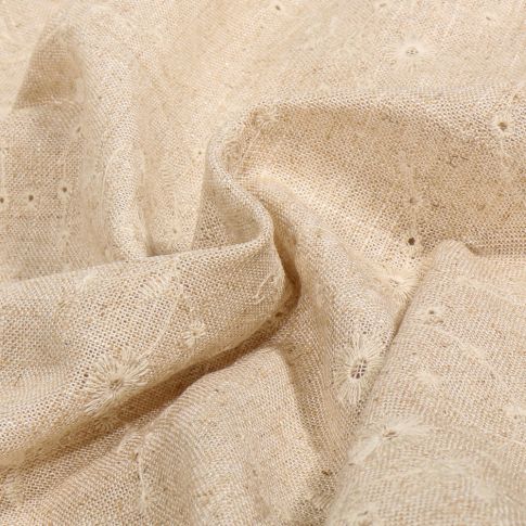Tissu Lin Viscose Enora sur fond Beige