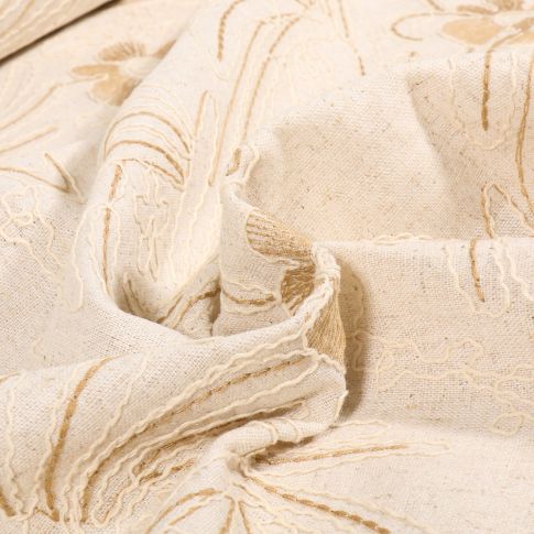 Tissu Lin Viscose texturé Esmay sur fond Naturel