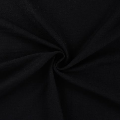 Tissu Polyester aspect Lin uni Noir
