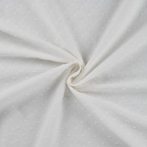 Tissu Plumetis Coton uni josh Blanc cassé