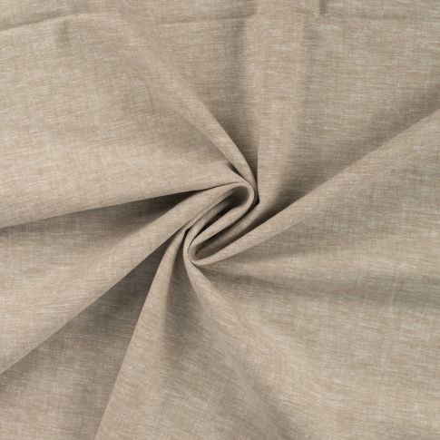 Tissu Lin Coton uni Beige chiné