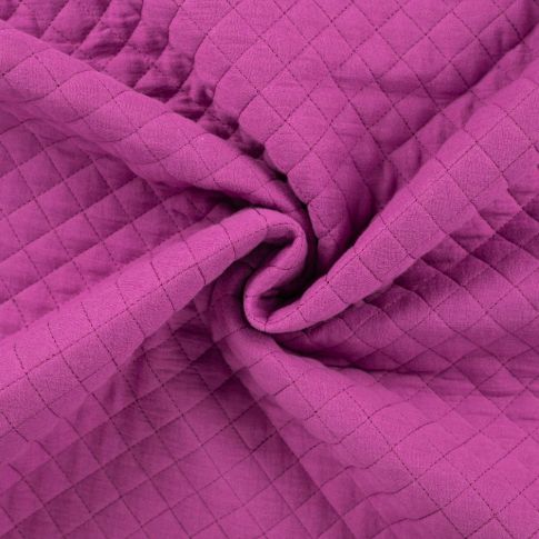 Tissu Double gaze Matelassée envers Coton uni Violine