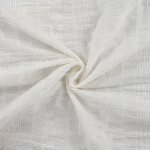 Tissu Coton Smocké uni Blanc cassé