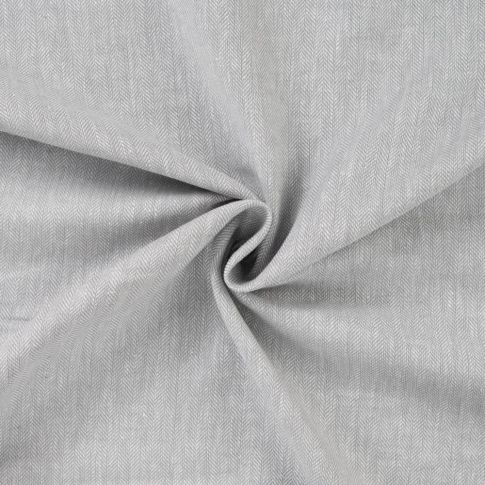 Tissu Lin Coton Chevrons chiné Gris clair