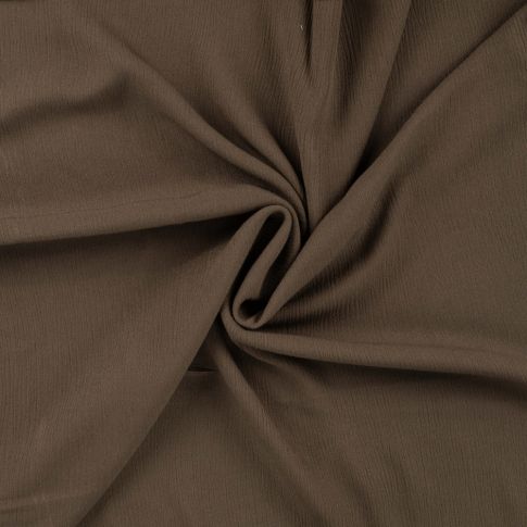 Tissu Crépon de Viscose uni Marron