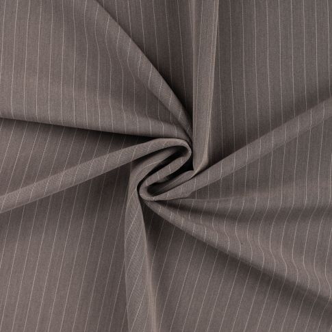 Tissu Gabardine Rayé sur fond Gris