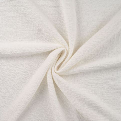 Tissu Jersey Seersucker rayé Blanc