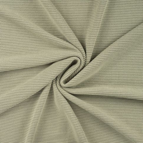 Tissu Jersey Nid d'abeille uni Vert kaki clair