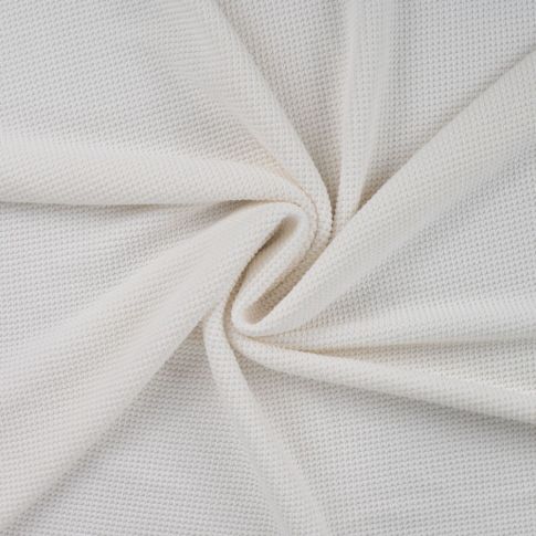 Tissu Maille aspect point mousse uni Blanc