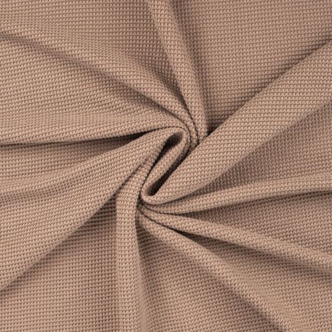 Tissu Maille aspect point mousse uni Cassonade