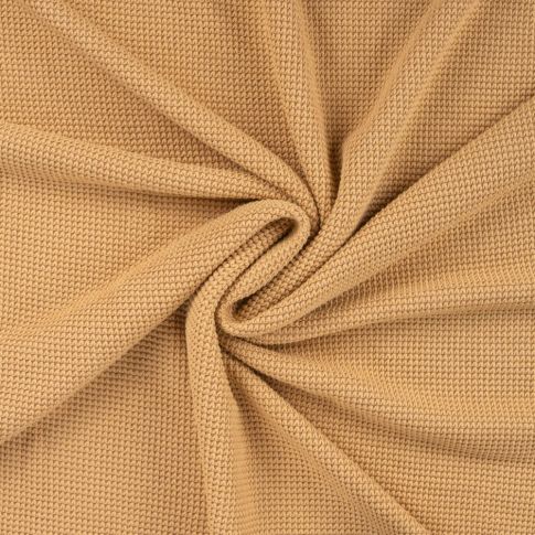 Tissu Jersey Nid d'abeille uni Ocre