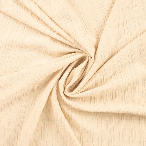 Tissu Crépon Lin Viscose uni Crème
