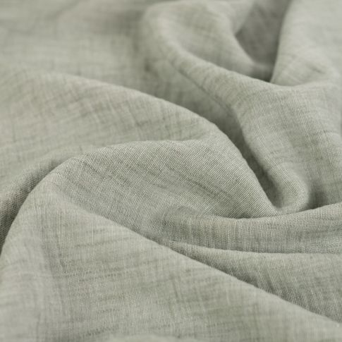 Tissu aspect Lin uni Vert
