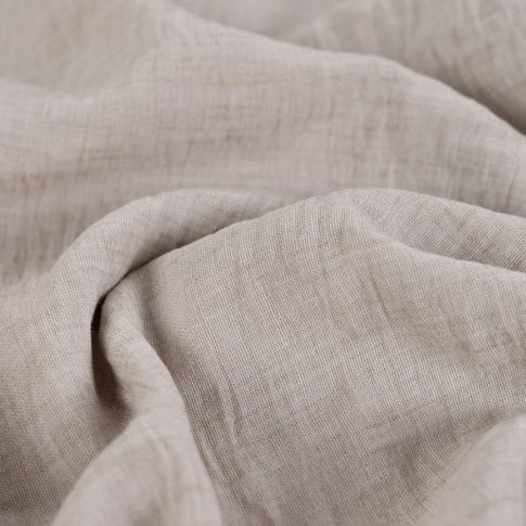 Tissu aspect Lin uni Grège
