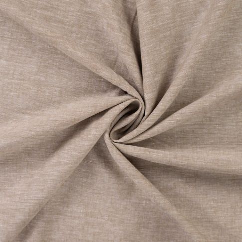 Tissu Lin Coton uni Beige chiné