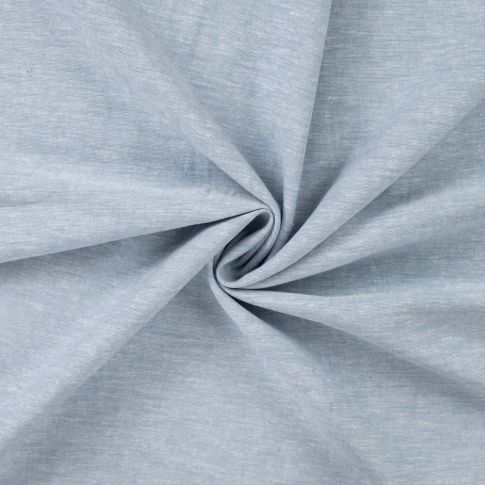 Tissu Lin Coton uni Bleu chiné
