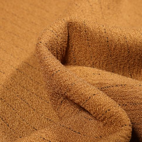 Tissu Crêpe texturé Rayures noires sur fond Moutarde