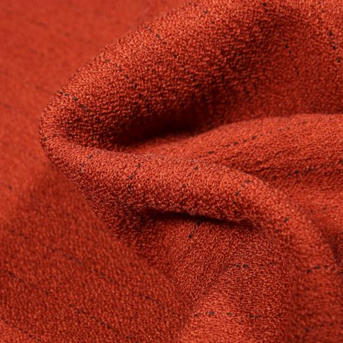Tissu Crêpe texturé Rayures noires sur fond Rouille