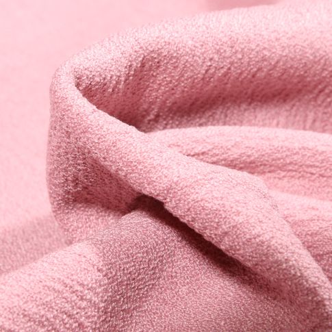 Tissu Crêpe texturé Uni sur fond Rose