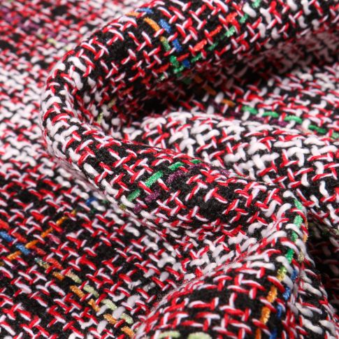 Tissu Tweed chiné coloré Rouge