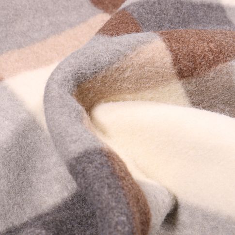Tissu Drap de manteau Carreaux marrons et gris sur fond Beige