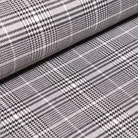 Tissu Jacquard polyviscose extensible Charles sur fond Blanc