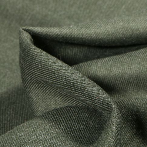 Tissu Viscose Twill uni Vert kaki foncé