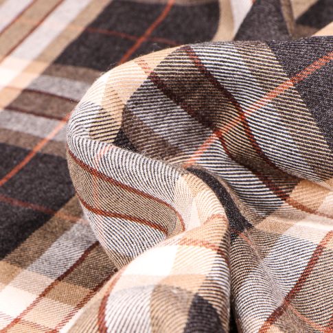 Tissu Jersey Milano Ecossais sur fond Beige