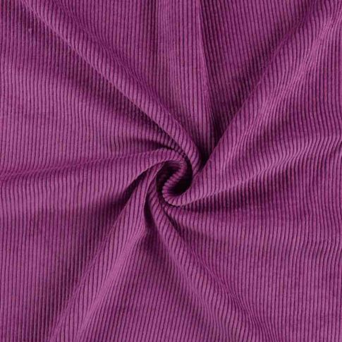 Tissu Velours côtelé lavé uni Violine