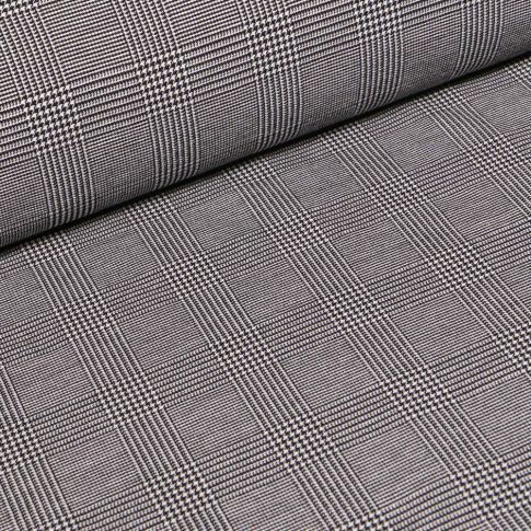 Tissu Bengaline Ecossais sur fond Blanc