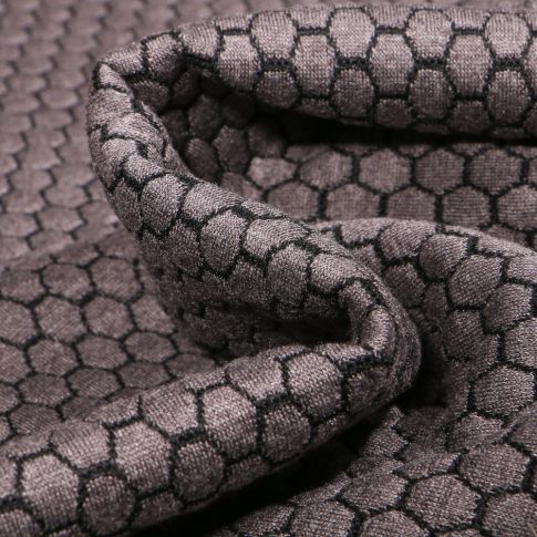 Tissu Jacquard Alvéoles sur fond Gris clair