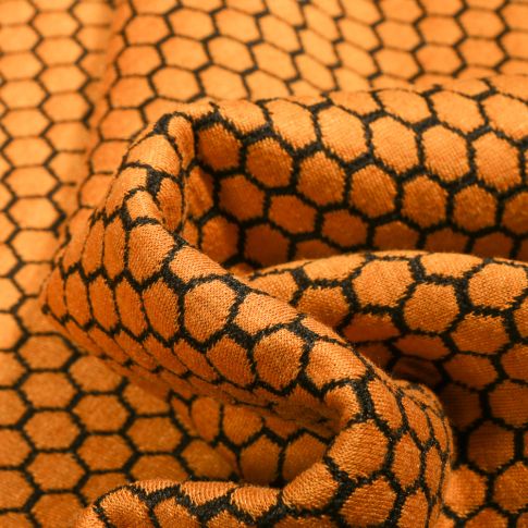 Tissu Jacquard Alvéoles sur fond Jaune